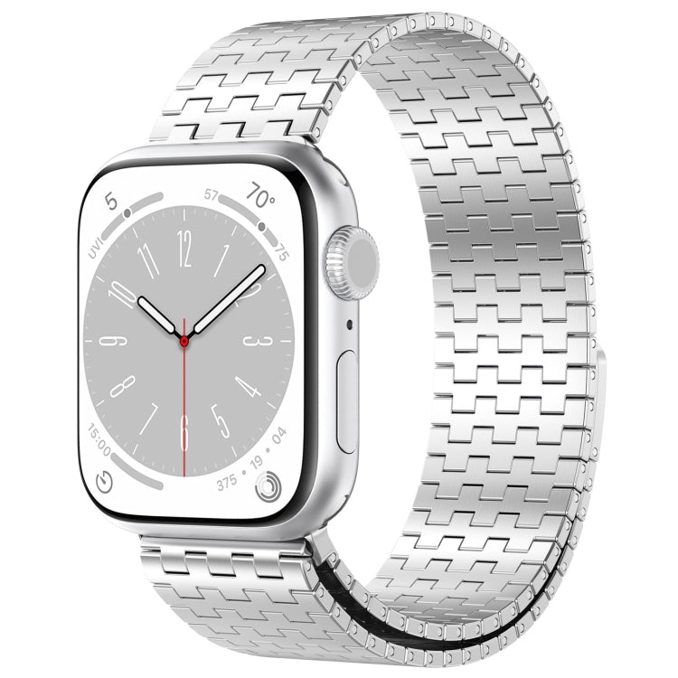 For Apple Watch Ultra 49mm Magnetic Buckle Stainless Steel Metal Watch Band(Silver) - Watch Bands by PMC Jewellery | Online Shopping South Africa | PMC Jewellery | Buy Now Pay Later Mobicred