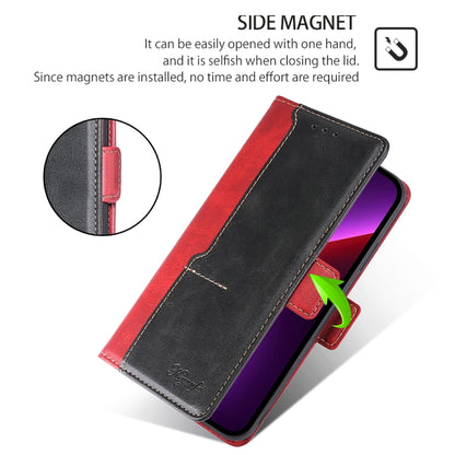 For Honor Magic6 Pro Contrast Color Side Buckle Leather Phone Case(Red + Black) - Honor Cases by PMC Jewellery | Online Shopping South Africa | PMC Jewellery | Buy Now Pay Later Mobicred