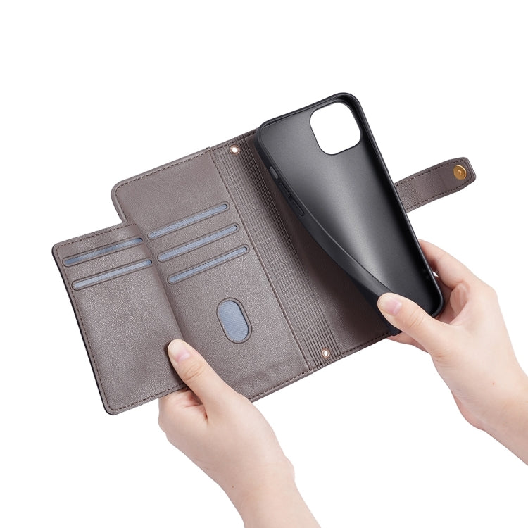 For Honor X6a 4G Sheep Texture Cross-body Zipper Wallet Leather Phone Case(Grey) - Honor Cases by PMC TechLife | Online Shopping South Africa | PMC TechLife | Buy Now Pay Later Mobicred