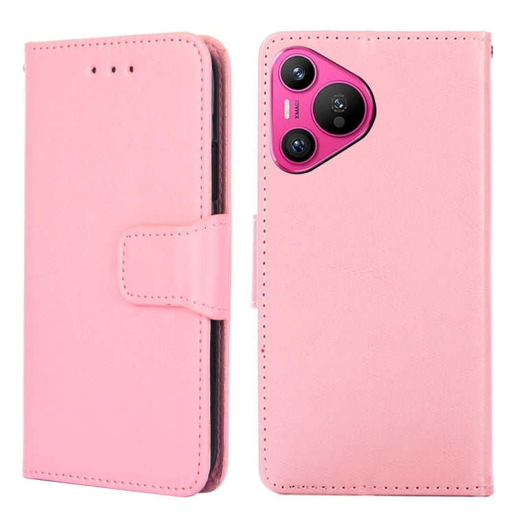 For Huawei Pura 70 5G Crystal Texture Leather Phone Case(Pink) - Huawei Cases by PMC Jewellery | Online Shopping South Africa | PMC Jewellery | Buy Now Pay Later Mobicred