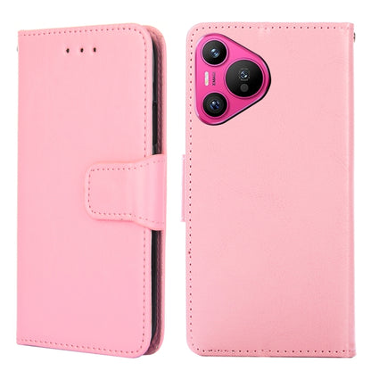 For Huawei Pura 70 5G Crystal Texture Leather Phone Case(Pink) - Huawei Cases by PMC Jewellery | Online Shopping South Africa | PMC Jewellery | Buy Now Pay Later Mobicred