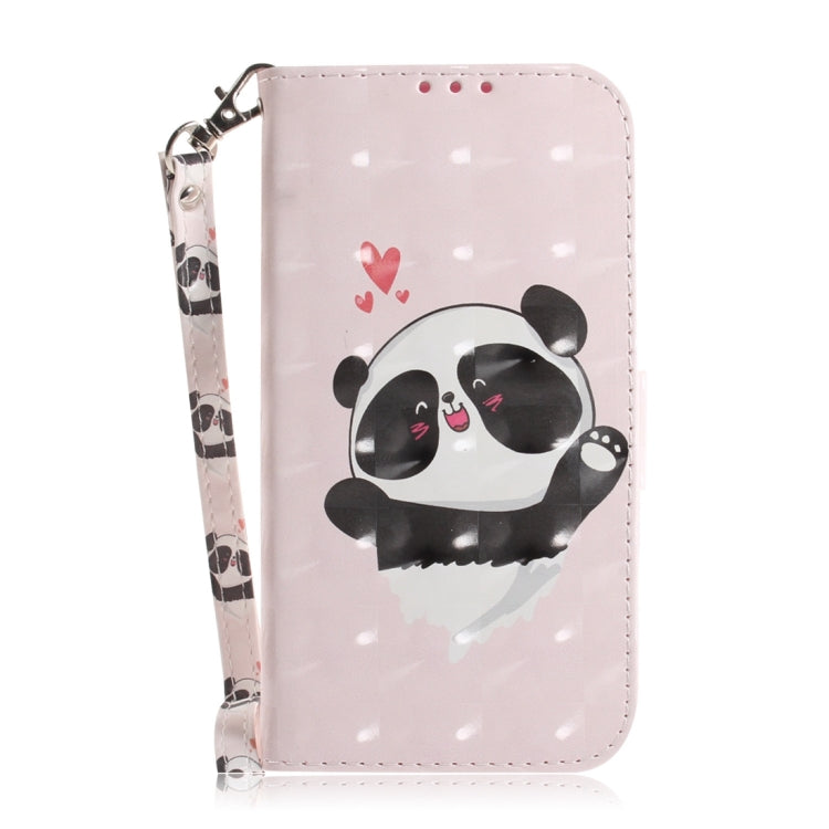 For Motorola Edge 2024 3D Colored Flip Leather Phone Case(Heart Panda) - Motorola Cases by PMC Jewellery | Online Shopping South Africa | PMC Jewellery | Buy Now Pay Later Mobicred
