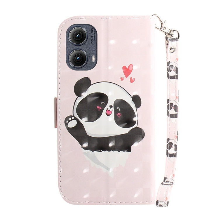 For Motorola Edge 2024 3D Colored Flip Leather Phone Case(Heart Panda) - Motorola Cases by PMC Jewellery | Online Shopping South Africa | PMC Jewellery | Buy Now Pay Later Mobicred