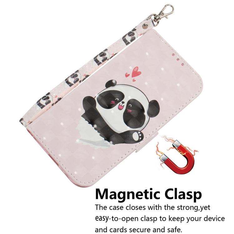 For Motorola Edge 2024 3D Colored Flip Leather Phone Case(Heart Panda) - Motorola Cases by PMC Jewellery | Online Shopping South Africa | PMC Jewellery | Buy Now Pay Later Mobicred