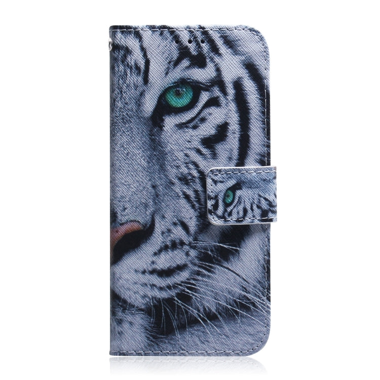 For iPhone 16 Coloured Drawing Flip Leather Phone Case(Tiger) - iPhone 16 Cases by PMC Jewellery | Online Shopping South Africa | PMC Jewellery | Buy Now Pay Later Mobicred