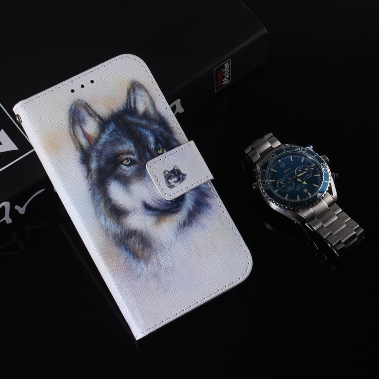 For iPhone 16 Pro Coloured Drawing Flip Leather Phone Case(White Wolf) - iPhone 16 Pro Cases by PMC TechLife | Online Shopping South Africa | PMC TechLife | Buy Now Pay Later Mobicred