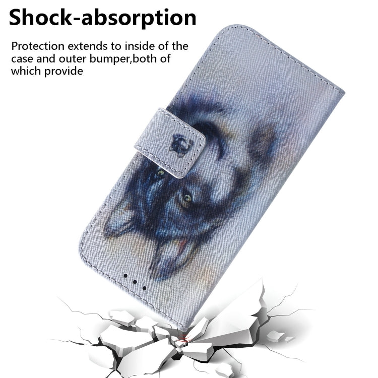 For iPhone 16 Pro Coloured Drawing Flip Leather Phone Case(White Wolf) - iPhone 16 Pro Cases by PMC TechLife | Online Shopping South Africa | PMC TechLife | Buy Now Pay Later Mobicred