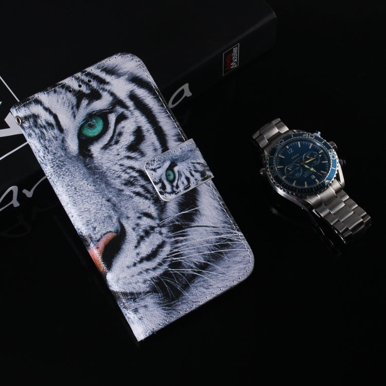For iPhone 16 Pro Coloured Drawing Flip Leather Phone Case(Tiger) - iPhone 16 Pro Cases by PMC TechLife | Online Shopping South Africa | PMC TechLife | Buy Now Pay Later Mobicred