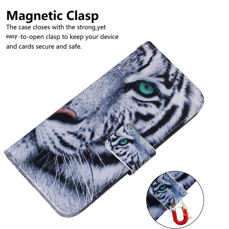 For iPhone 16 Pro Coloured Drawing Flip Leather Phone Case(Tiger) - iPhone 16 Pro Cases by PMC TechLife | Online Shopping South Africa | PMC TechLife | Buy Now Pay Later Mobicred