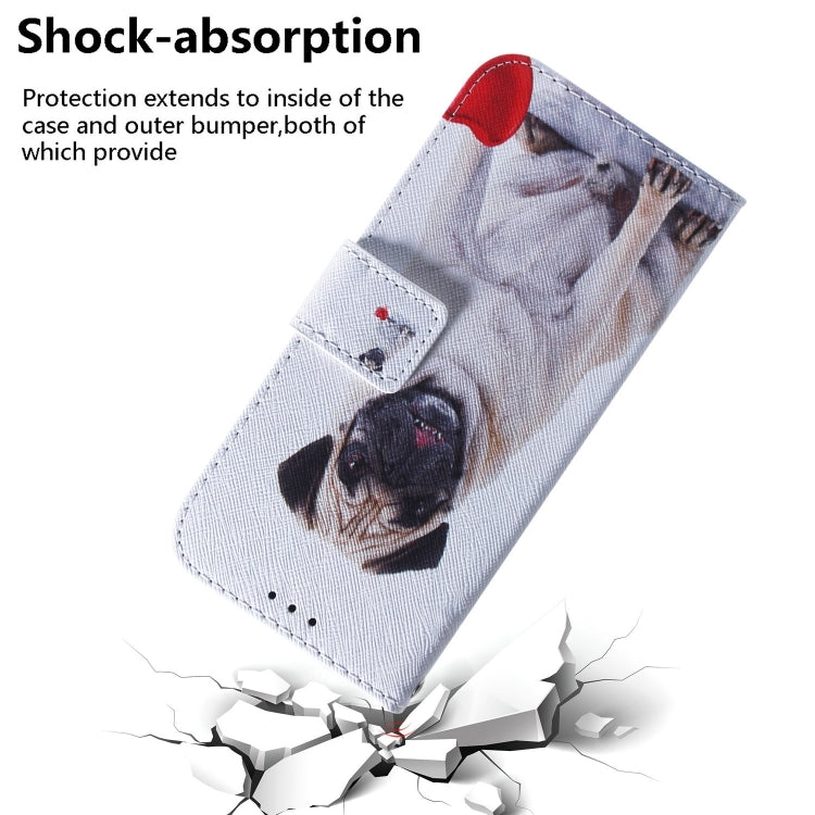For iPhone 16 Pro Max Coloured Drawing Flip Leather Phone Case(Pug) - iPhone 16 Pro Max Cases by PMC TechLife | Online Shopping South Africa | PMC TechLife | Buy Now Pay Later Mobicred