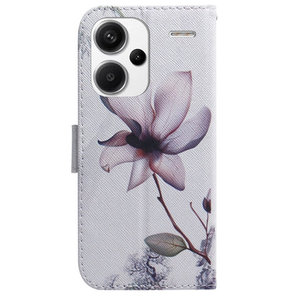 For Xiaomi Redmi Note 13 Pro+ 5G Coloured Drawing Flip Leather Phone Case(Magnolia) - Note 13 Pro+ Cases by PMC Jewellery | Online Shopping South Africa | PMC Jewellery | Buy Now Pay Later Mobicred