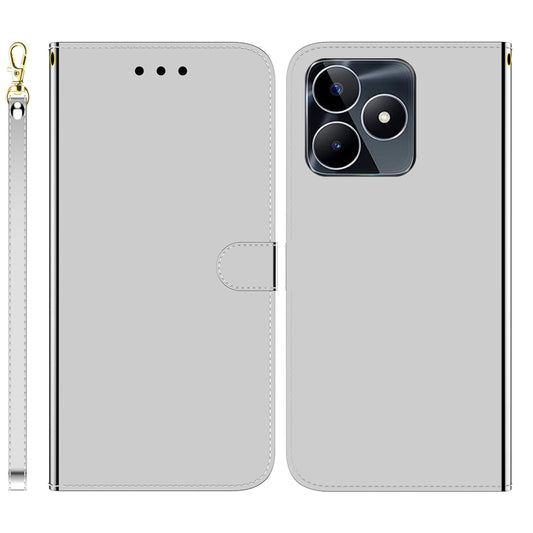 For Realme C53 / Narzo N53 Imitated Mirror Surface Leather Phone Case(Silver) - Realme Cases by PMC Jewellery | Online Shopping South Africa | PMC Jewellery | Buy Now Pay Later Mobicred