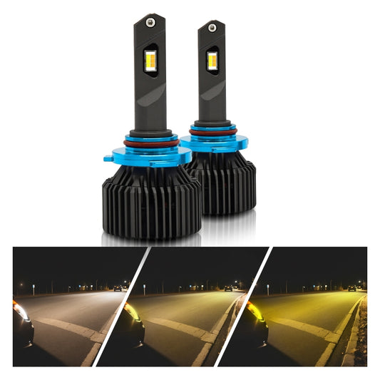 P14 1 Pair 9005 / HB3 DC10-32V / 20W / 6000K / 2000LM IP68 Waterproof Car LED Tri-color Headlight - LED Headlamps by PMC Jewellery | Online Shopping South Africa | PMC Jewellery | Buy Now Pay Later Mobicred