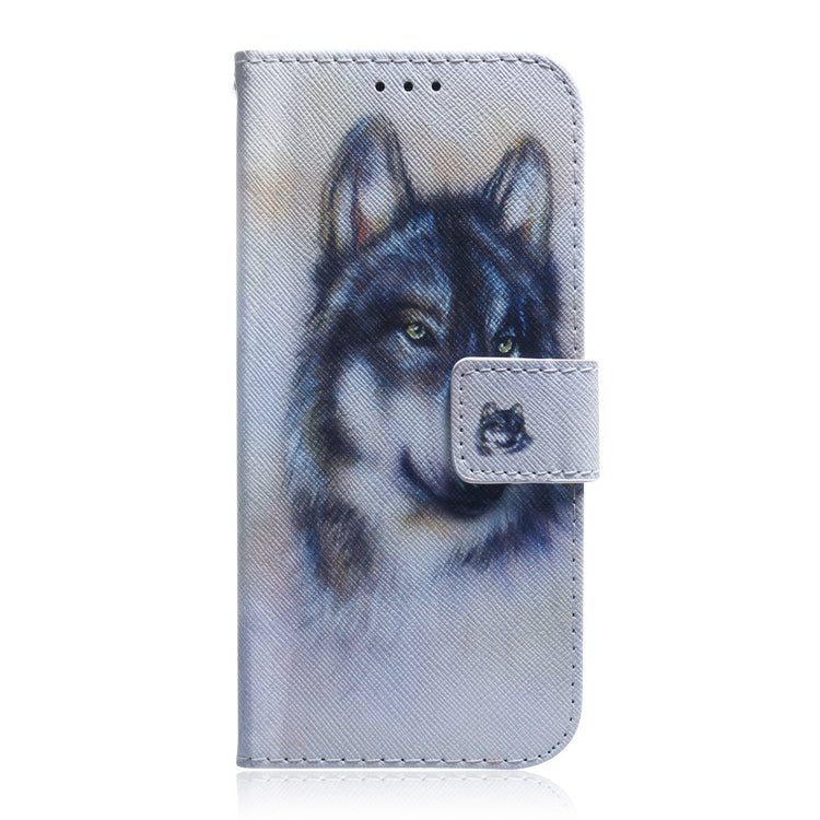 For OPPO A60 4G Coloured Drawing Flip Leather Phone Case(White Wolf) - OPPO Cases by PMC Jewellery | Online Shopping South Africa | PMC Jewellery | Buy Now Pay Later Mobicred