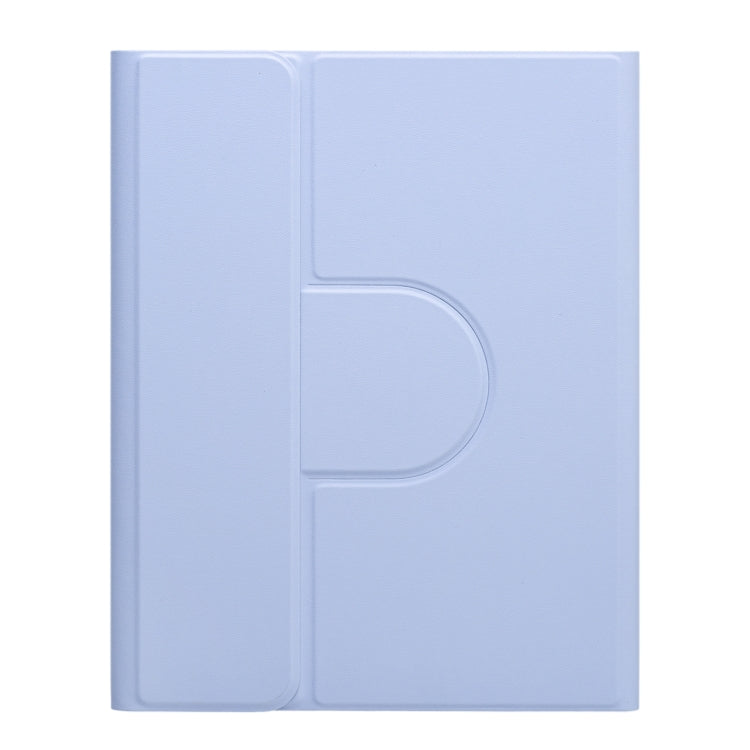 For iPad 10.2 2021 / Air 2019 Round Button 360 Degree Rotatable Bluetooth Keyboard Leather Case with Touchpad(Light Purple) - Universal by PMC TechLife | Online Shopping South Africa | PMC TechLife