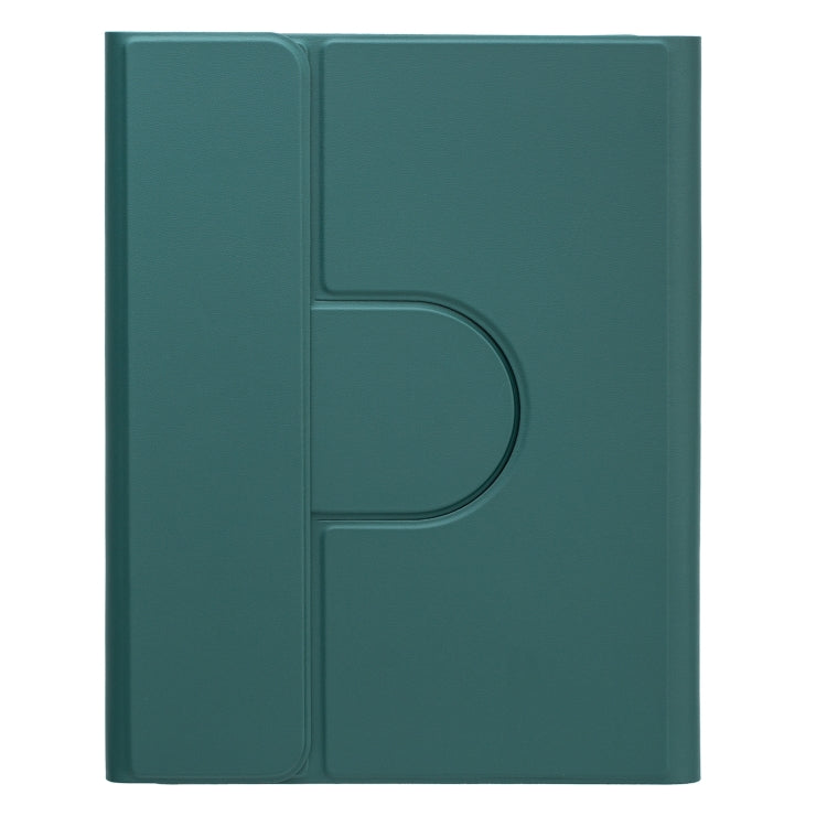 For iPad 10.2 2021 / Air 2019 Round Button 360 Degree Rotatable Bluetooth Keyboard Leather Case with Touchpad(Dark Green) - Universal by PMC TechLife | Online Shopping South Africa | PMC TechLife