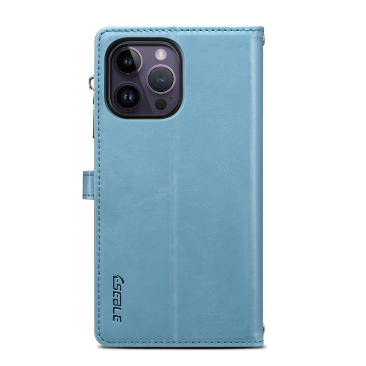 For iPhone 16 Pro Max ESEBLE Star Series Lanyard Zipper Wallet RFID Leather Case(Blue) - free shipping - PMC TechLife - Order now!