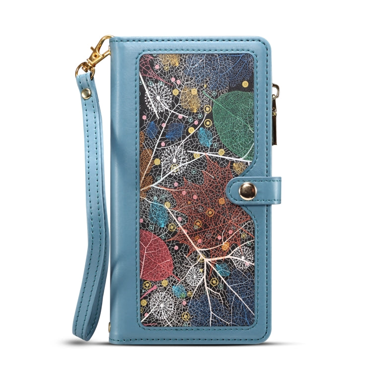 For iPhone 16 Plus ESEBLE Star Series Lanyard Zipper Wallet RFID Leather Case(Blue) - iPhone 16 Plus Cases by ESEBLE | Online Shopping South Africa | PMC TechLife | Buy Now Pay Later Mobicred