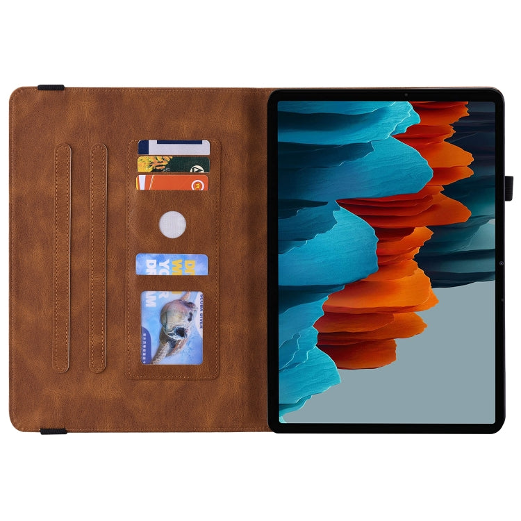 For Samsung Galaxy Tab S9 Butterfly Flower Embossed Leather Tablet Case(Brown) - free shipping - PMC Jewellery - Order now!