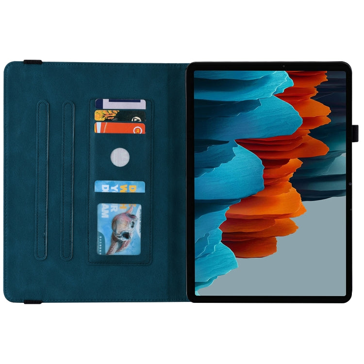 For Samsung Galaxy Tab S9+ Butterfly Flower Embossed Leather Tablet Case(Blue) - Galaxy Tab S9+ Cases by PMC Jewellery | Online Shopping South Africa | PMC Jewellery | Buy Now Pay Later Mobicred