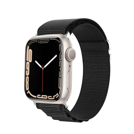 For Apple Watch SE 2022 44mm DUX DUCIS GS Series Nylon Loop Watch Band(Black) - Watch Bands by DUX DUCIS | Online Shopping South Africa | PMC Jewellery | Buy Now Pay Later Mobicred