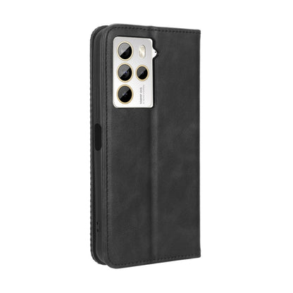 For HTC U23 / U23 Pro Magnetic Buckle Retro Texture Leather Phone Case(Black) - HTC by PMC Jewellery | Online Shopping South Africa | PMC Jewellery | Buy Now Pay Later Mobicred