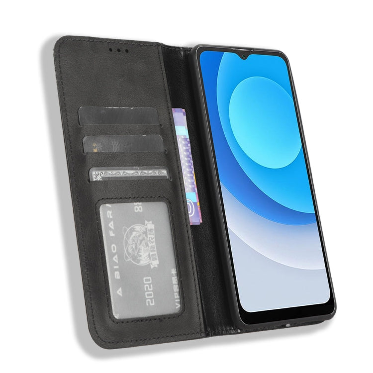 For Blackview A53 / A53 Pro Magnetic Buckle Retro Texture Leather Phone Case(Black) - More Brand by PMC TechLife | Online Shopping South Africa | PMC TechLife