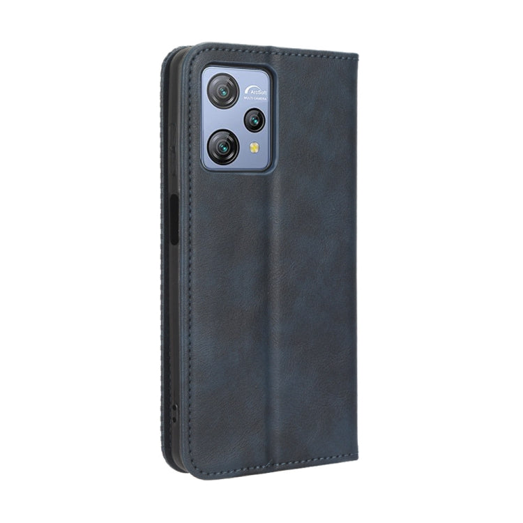 For Blackview A53 / A53 Pro Magnetic Buckle Retro Texture Leather Phone Case(Blue) - More Brand by PMC Jewellery | Online Shopping South Africa | PMC Jewellery