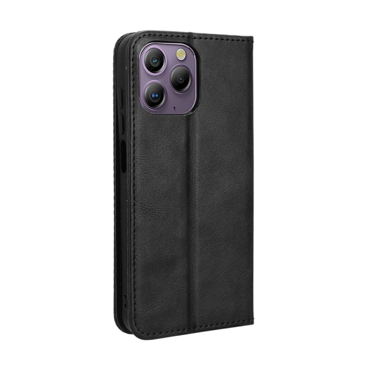 For Blackview A96 Magnetic Buckle Retro Texture Leather Phone Case(Black) - More Brand by PMC TechLife | Online Shopping South Africa | PMC TechLife