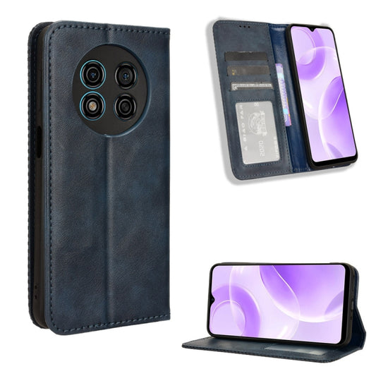 For Ulefone Note 15 Magnetic Buckle Retro Texture Leather Phone Case(Blue) - Ulefone Cases by PMC Jewellery | Online Shopping South Africa | PMC Jewellery | Buy Now Pay Later Mobicred