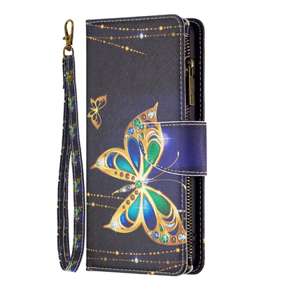 For Samsung Galaxy A55 Colored Drawing Pattern Zipper Leather Phone Case(Big Butterfly) - Galaxy Phone Cases by PMC Jewellery | Online Shopping South Africa | PMC Jewellery