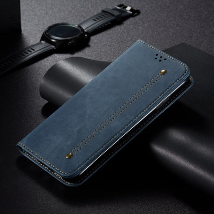 For iPhone 16 Plus Denim Texture Casual Style Horizontal Flip Leather Case(Blue) - iPhone 16 Plus Cases by PMC Jewellery | Online Shopping South Africa | PMC Jewellery | Buy Now Pay Later Mobicred