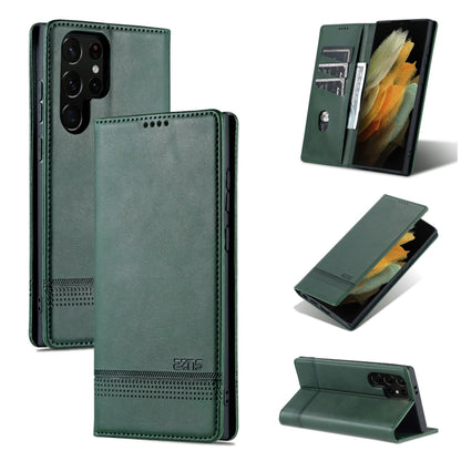 For Samsung Galaxy S24 Ultra 5G AZNS Magnetic Calf Texture Flip Leather Phone Case(Dark Green) - Galaxy S24 Ultra 5G Cases by AZNS | Online Shopping South Africa | PMC Jewellery | Buy Now Pay Later Mobicred