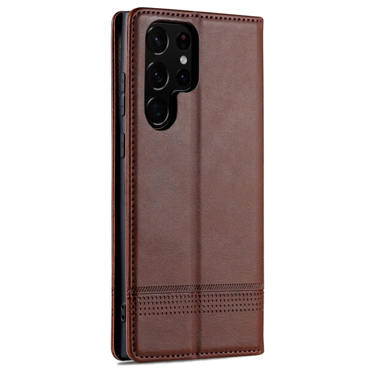 For Samsung Galaxy S24 Ultra 5G AZNS Magnetic Calf Texture Flip Leather Phone Case(Dark Brown) - Galaxy S24 Ultra 5G Cases by AZNS | Online Shopping South Africa | PMC Jewellery | Buy Now Pay Later Mobicred