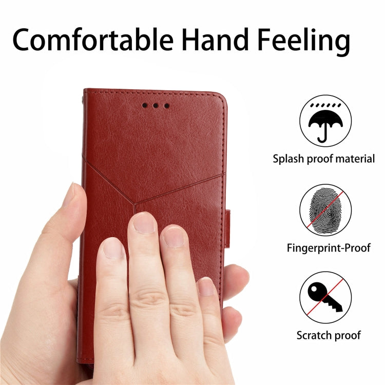 For Google Pixel 9 Y-shaped Pattern Flip Leather Phone Case(Brown) - Google Cases by PMC Jewellery | Online Shopping South Africa | PMC Jewellery | Buy Now Pay Later Mobicred