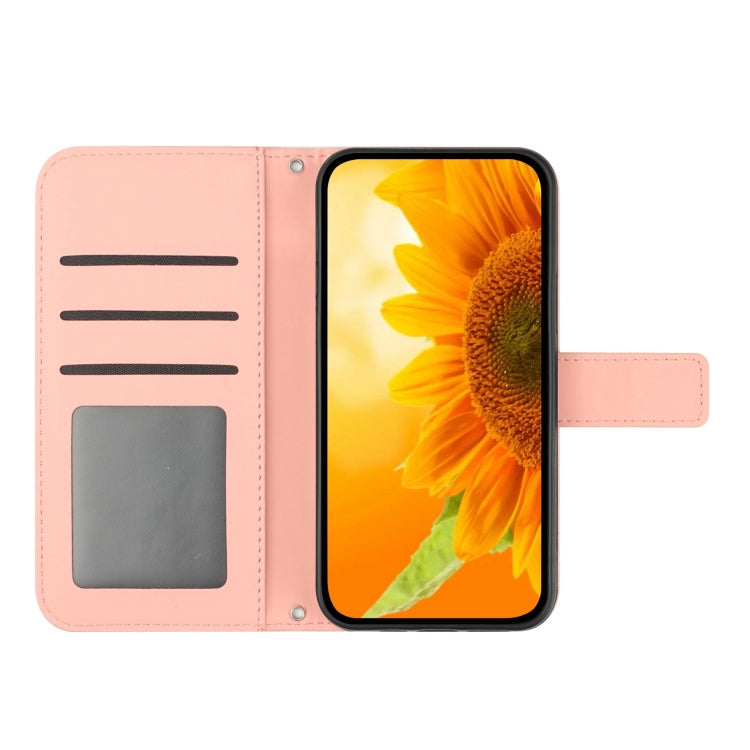 For Google Pixel 9 Skin Feel Sun Flower Embossed Flip Leather Phone Case with Lanyard(Pink) - Google Cases by PMC Jewellery | Online Shopping South Africa | PMC Jewellery | Buy Now Pay Later Mobicred