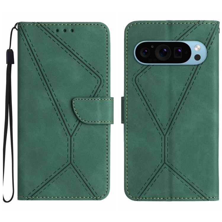 For Google Pixel 9 Pro Stitching Embossed Leather Phone Case(Green) - Google Cases by PMC Jewellery | Online Shopping South Africa | PMC Jewellery | Buy Now Pay Later Mobicred