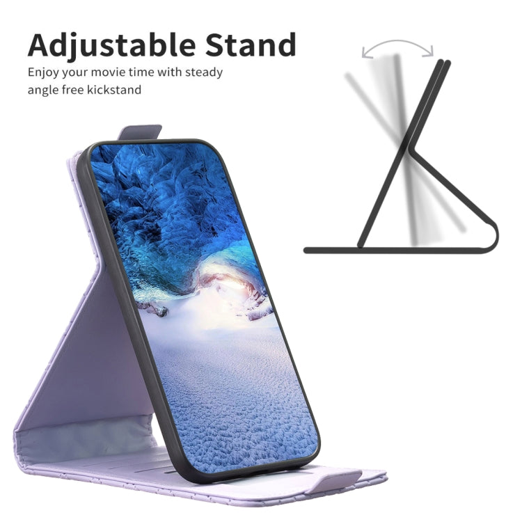 For iPhone 16 Diamond Lattice Vertical Flip Leather Phone Case(Purple) - iPhone 16 Cases by PMC TechLife | Online Shopping South Africa | PMC TechLife | Buy Now Pay Later Mobicred