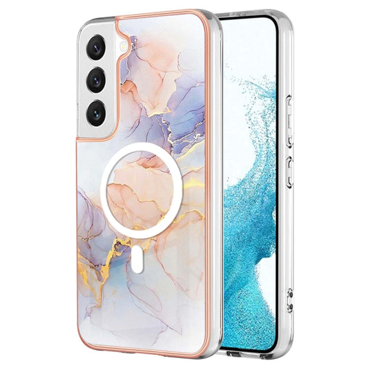 For Samsung Galaxy S22+ 5G Marble Pattern Dual-side IMD Magsafe TPU Phone Case(White Marble) - Galaxy S22+ 5G Cases by PMC Jewellery | Online Shopping South Africa | PMC Jewellery | Buy Now Pay Later Mobicred