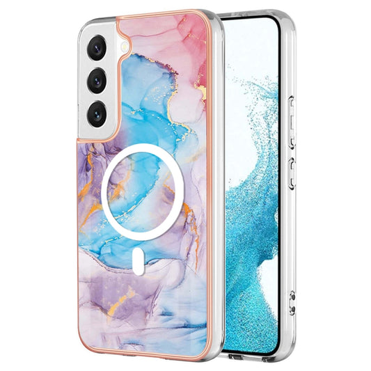 For Samsung Galaxy S22+ 5G Marble Pattern Dual-side IMD Magsafe TPU Phone Case(Blue Marble) - Galaxy S22+ 5G Cases by PMC Jewellery | Online Shopping South Africa | PMC Jewellery | Buy Now Pay Later Mobicred