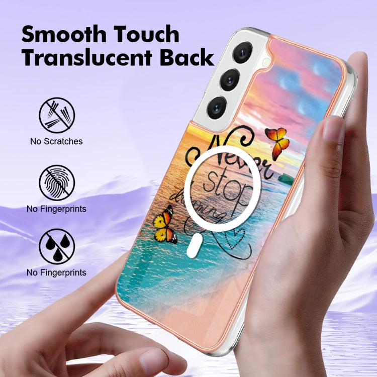 For Samsung Galaxy S23+ 5G Marble Pattern Dual-side IMD Magsafe TPU Phone Case(Dream Butterfly) - Galaxy S23+ 5G Cases by PMC Jewellery | Online Shopping South Africa | PMC Jewellery