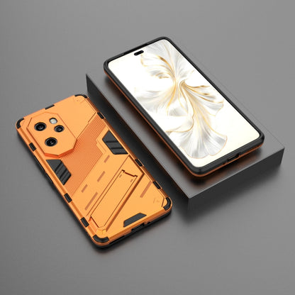 For Honor 100 Pro 5G Punk Armor 2 in 1 PC + TPU Phone Case with Holder(Orange) - Honor Cases by PMC Jewellery | Online Shopping South Africa | PMC Jewellery | Buy Now Pay Later Mobicred