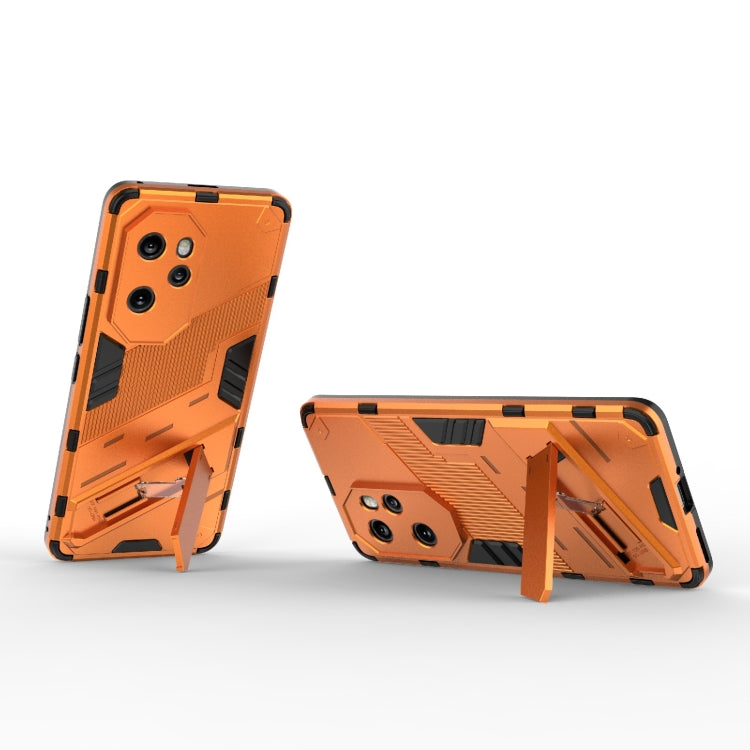 For Honor 100 Pro 5G Punk Armor 2 in 1 PC + TPU Phone Case with Holder(Orange) - Honor Cases by PMC Jewellery | Online Shopping South Africa | PMC Jewellery | Buy Now Pay Later Mobicred