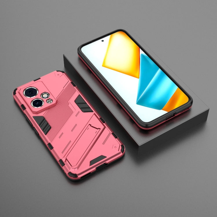 For Honor 90 GT 5G Punk Armor 2 in 1 PC + TPU Phone Case with Holder(Light Red) - Honor Cases by PMC TechLife | Online Shopping South Africa | PMC TechLife | Buy Now Pay Later Mobicred