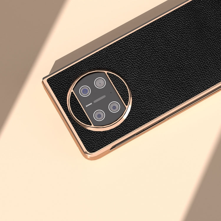 For Huawei Mate X3 Genuine Leather Mino Series Nano Plating Phone Case(Black) - Huawei Cases by PMC TechLife | Online Shopping South Africa | PMC TechLife | Buy Now Pay Later Mobicred