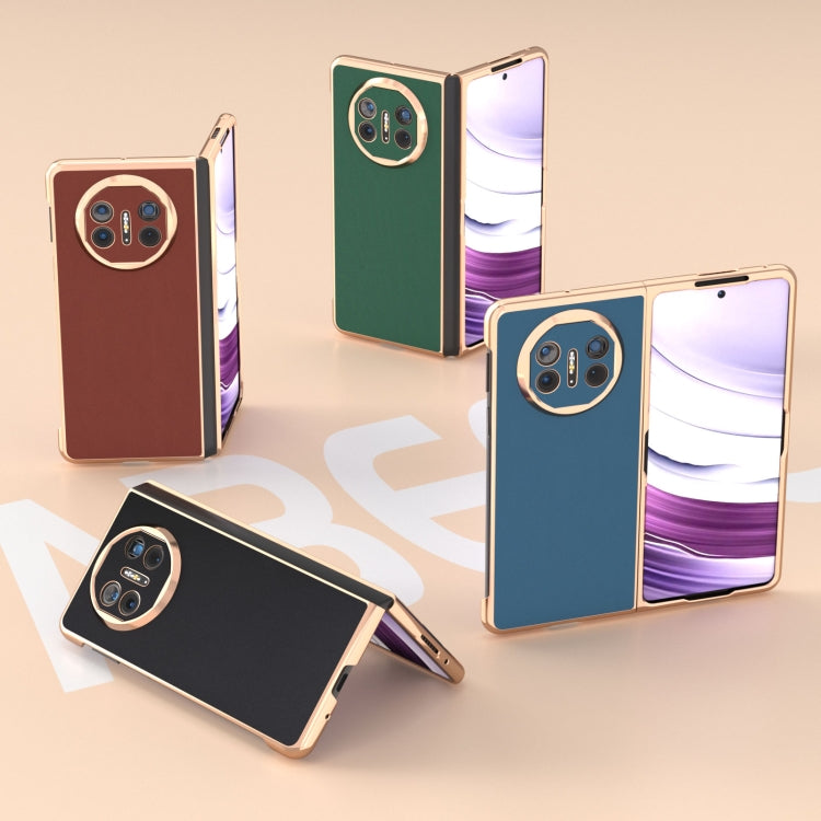 For Huawei Mate X5 Genuine Leather Silk Series Nano Plating Phone Case(Black) - free shipping - PMC TechLife - Order now!