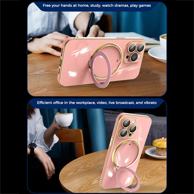 For iPhone XS / X Multifunction Electroplating MagSafe Holder Phone Case(White) - More iPhone Cases by PMC TechLife | Online Shopping South Africa | PMC TechLife