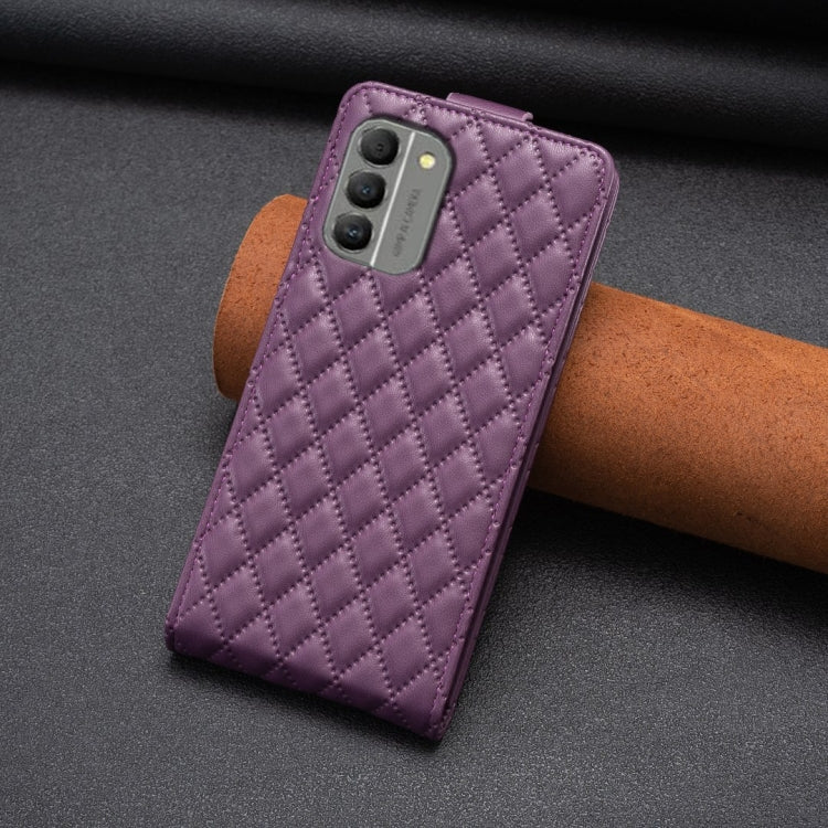 For Nokia G310 Diamond Lattice Vertical Flip Leather Phone Case(Dark Purple) - Nokia Cases by PMC Jewellery | Online Shopping South Africa | PMC Jewellery | Buy Now Pay Later Mobicred