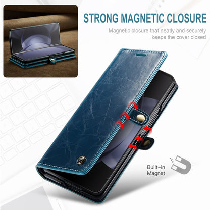 For Samsung Galaxy Z Fold5 CaseMe-003 PU + PC Business Style Crazy Horse Texture Leather Phone Case(Blue Green) - Galaxy Z Fold5 Cases by CaseMe | Online Shopping South Africa | PMC Jewellery | Buy Now Pay Later Mobicred