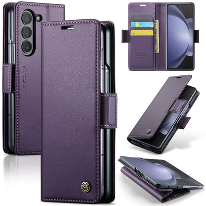 For Samsung Galaxy Z Fold5 CaseMe 023 Butterfly Buckle Litchi Texture RFID Anti-theft Leather Phone Case(Pearly Purple) - Galaxy Z Fold5 Cases by CaseMe | Online Shopping South Africa | PMC Jewellery | Buy Now Pay Later Mobicred